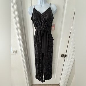 NWT Vince Camuto black sequin romper jumper XS